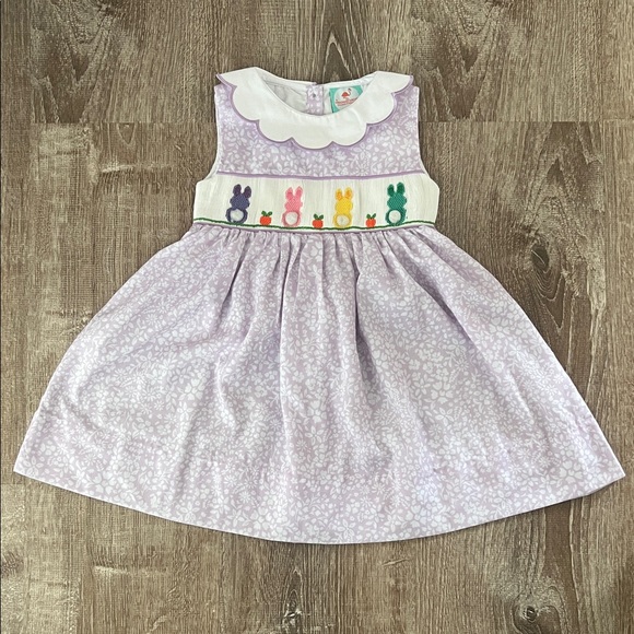 The Smocked Flamingo Other - The Smocked Flamingo Spring Easter Bunny Dress size 3T